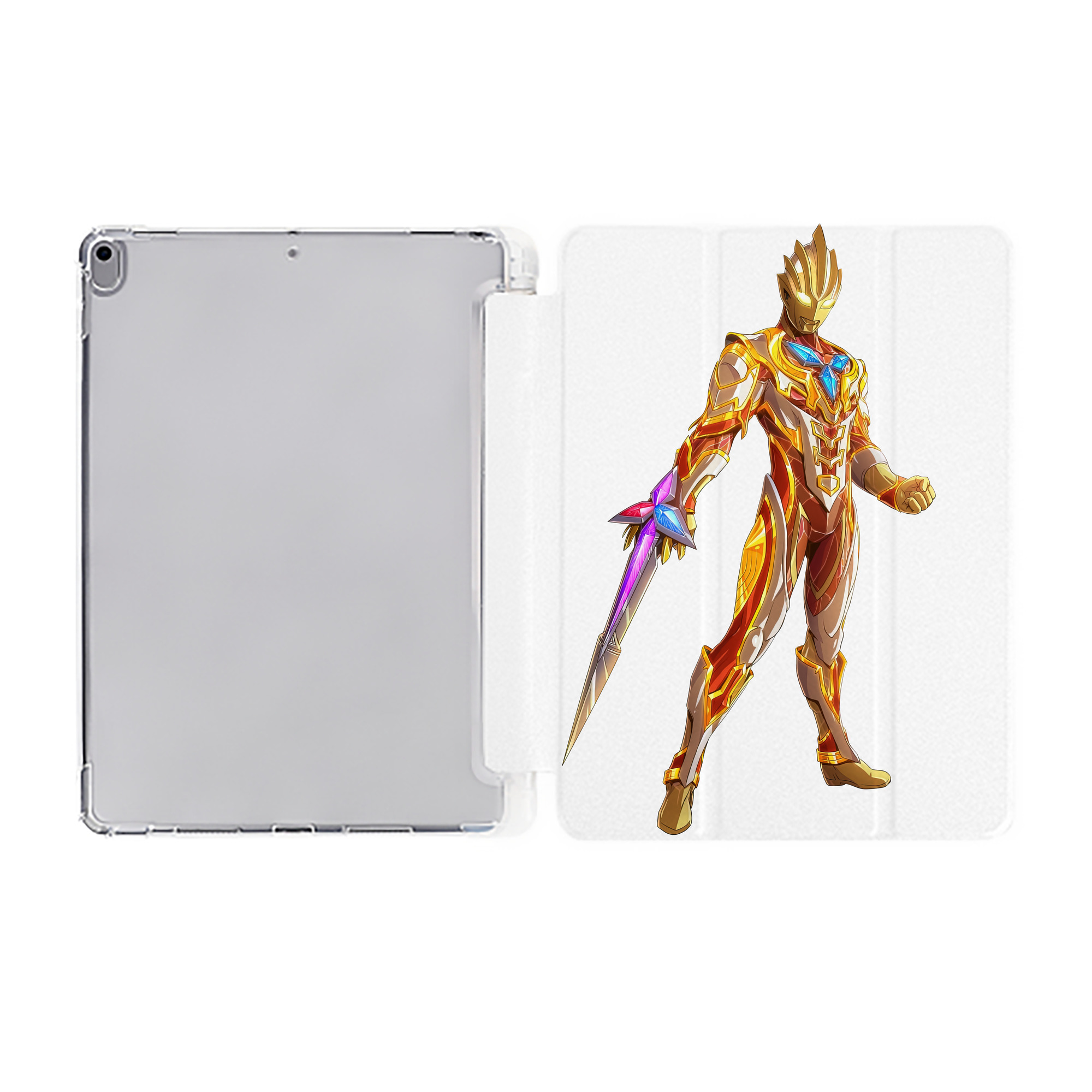 （画像用） ウルトラマン Ultraman IPad ケース ペン収納付き 三つ折りスタンド PUレザー×シリコン 対応機種9.5/10.5/10.9インチ